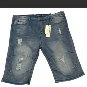 Blue cult men's size 38 blue vintage jean distressed comfort and stretch shorts
